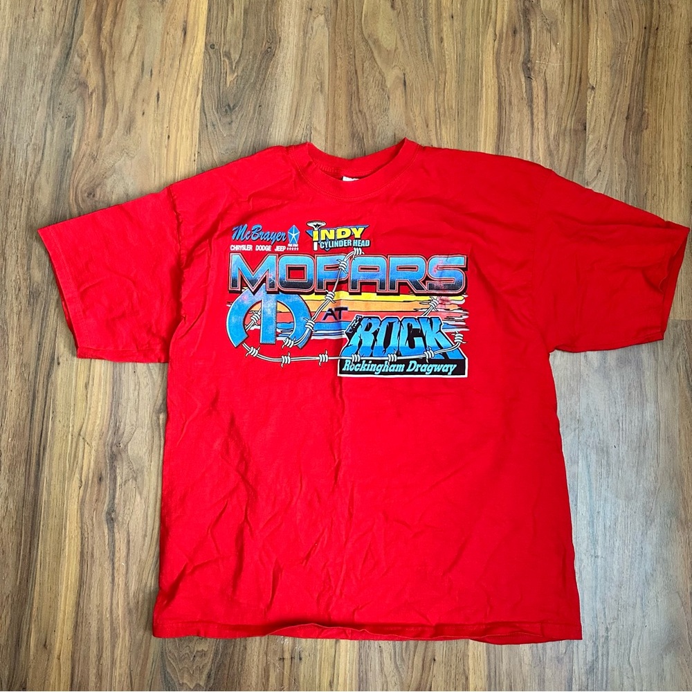Mopars at the Rock T Shirt Red Short Sleeve Tee Cotton Gildan